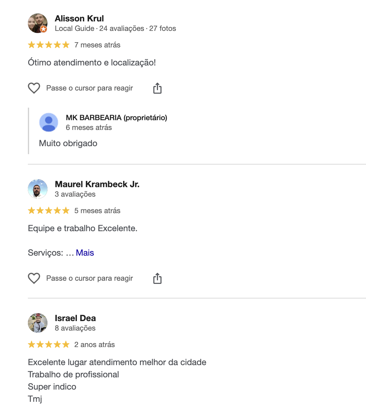 Avaliação real de cliente MK Barbearia 3